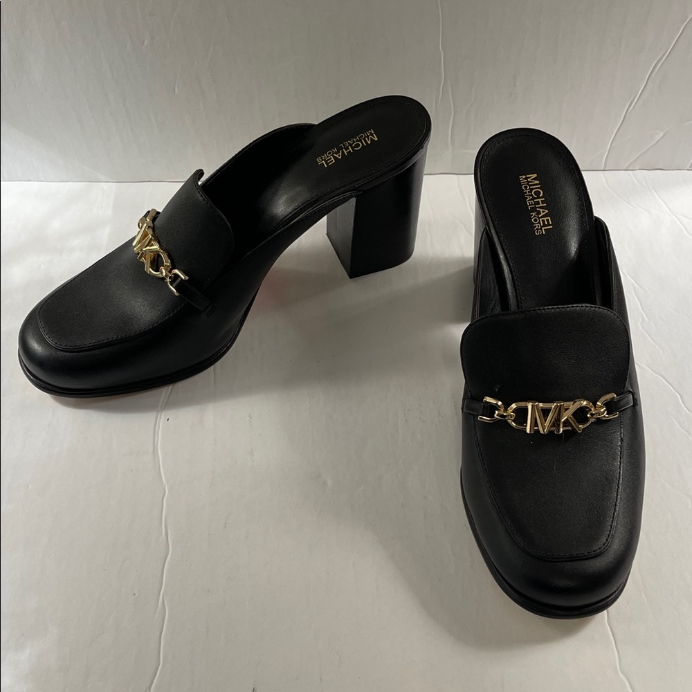 Michael Kors Women’s Black Mules with Gold Accent Size 8.5